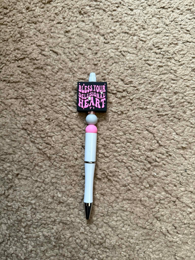 Delusional Heart Beaded Pen
