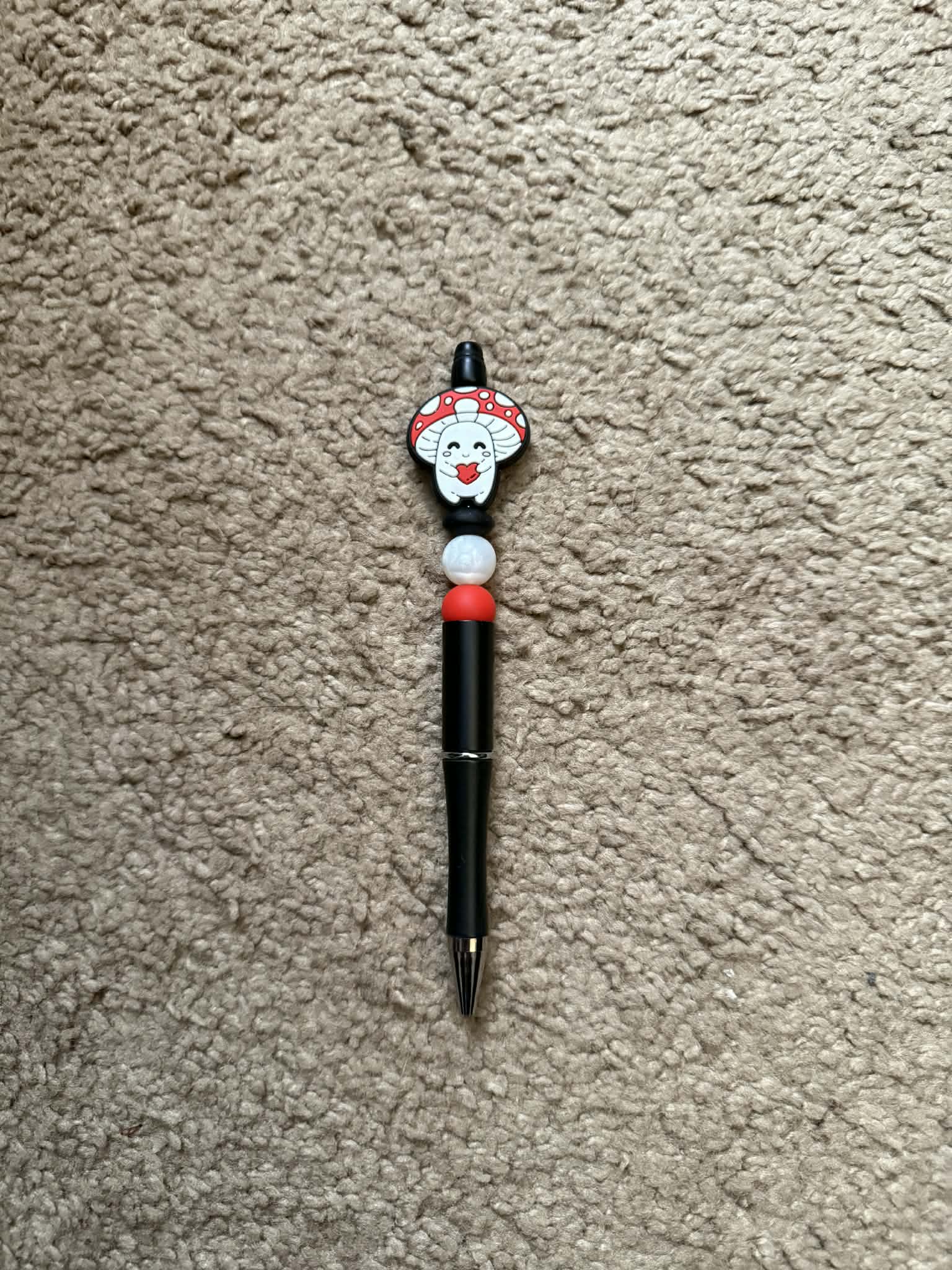 Red Mushroom Beaded Pen