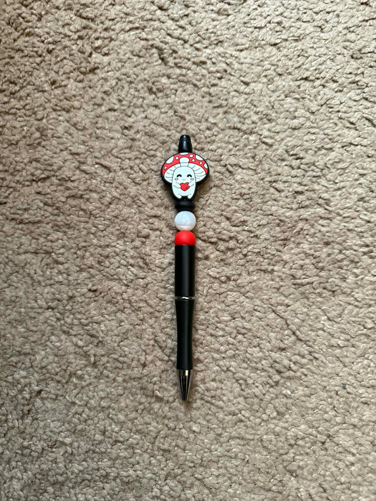 Red Mushroom Beaded Pen