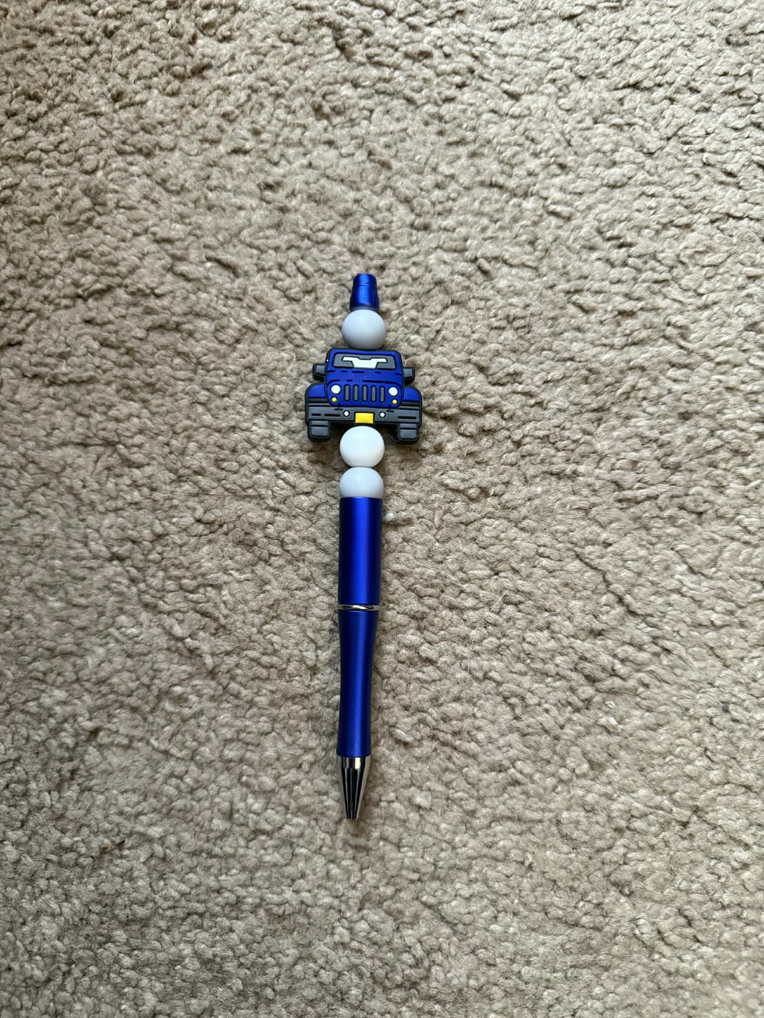 Blue Beep Beaded Pen