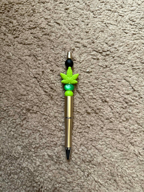 Weed Leaf Beaded Pen