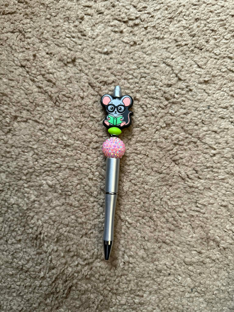 Reading Mouse Beaded Pen