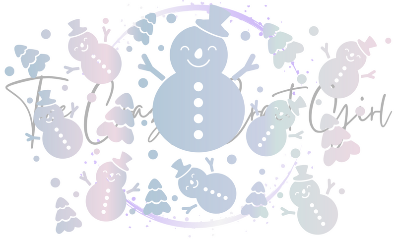 Ombre Snowmen with Trees Cold Cup Wrap