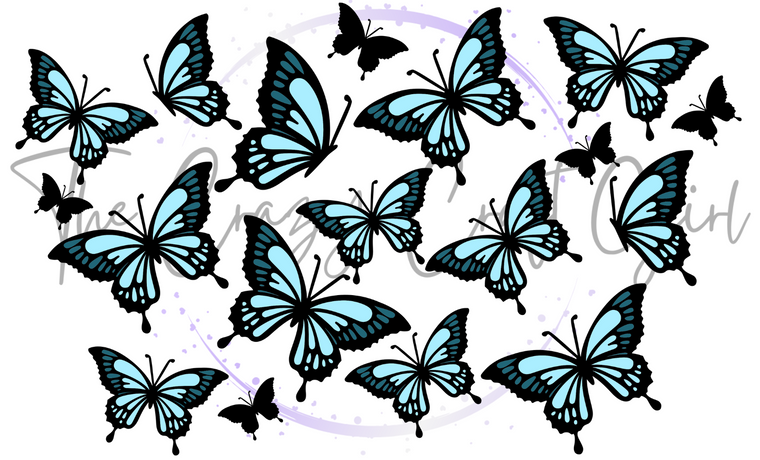 Blue Butterflies Cold Cup Wrap