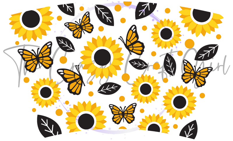 Butterfly and Sunflower Cold Cup Wrap