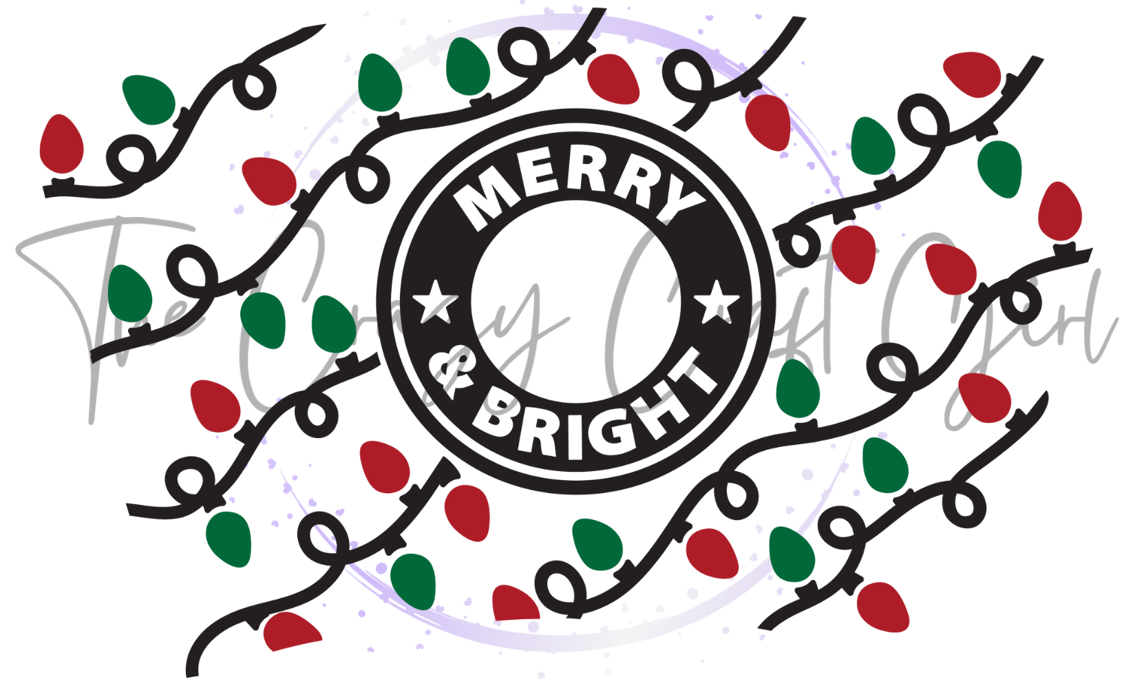 Merry and Bright Christmas Lights Theme Cold Cup Wrap