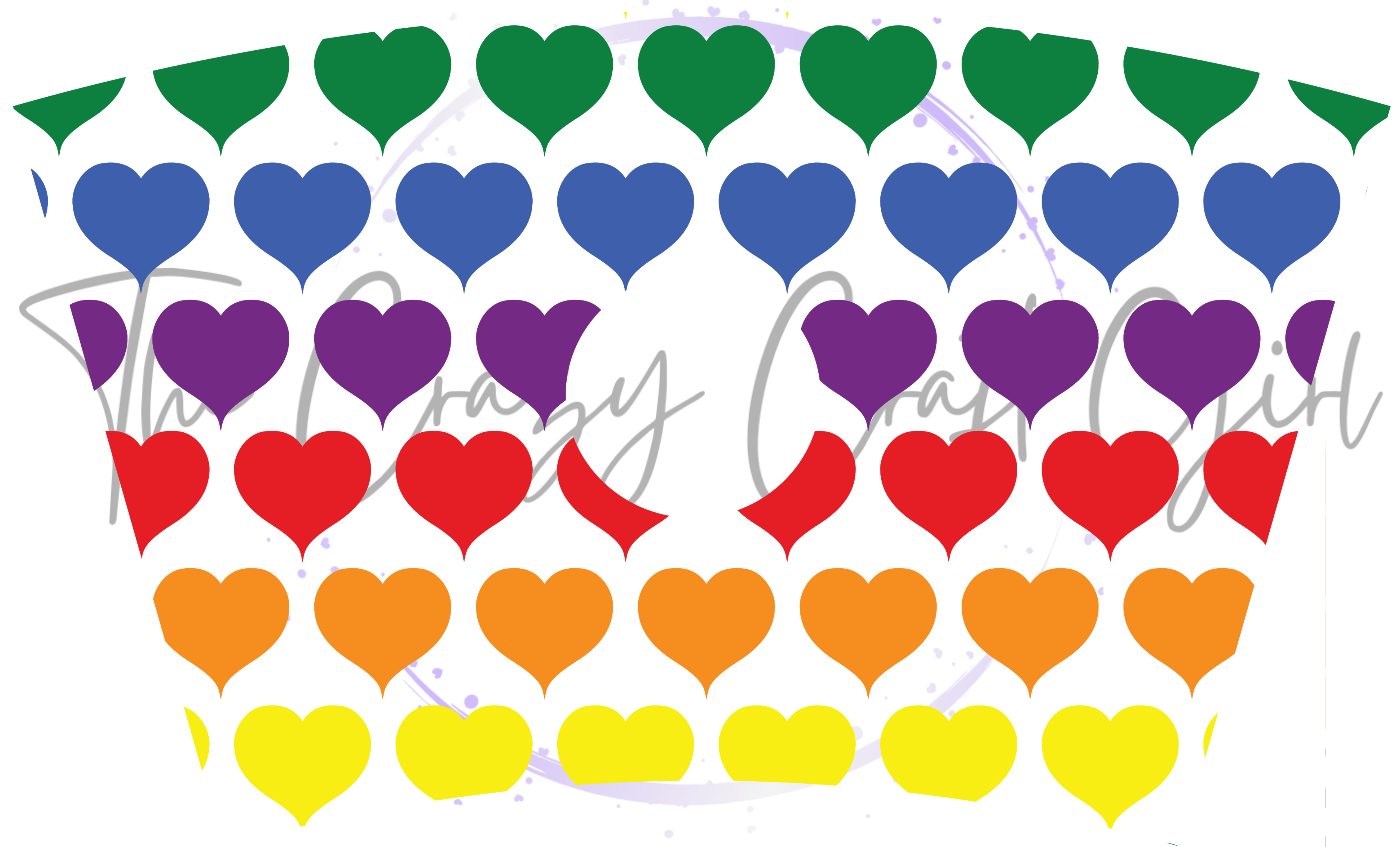 Rainbow Hearts Cold Cup Wrap