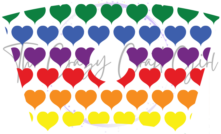 Rainbow Hearts Cold Cup Wrap