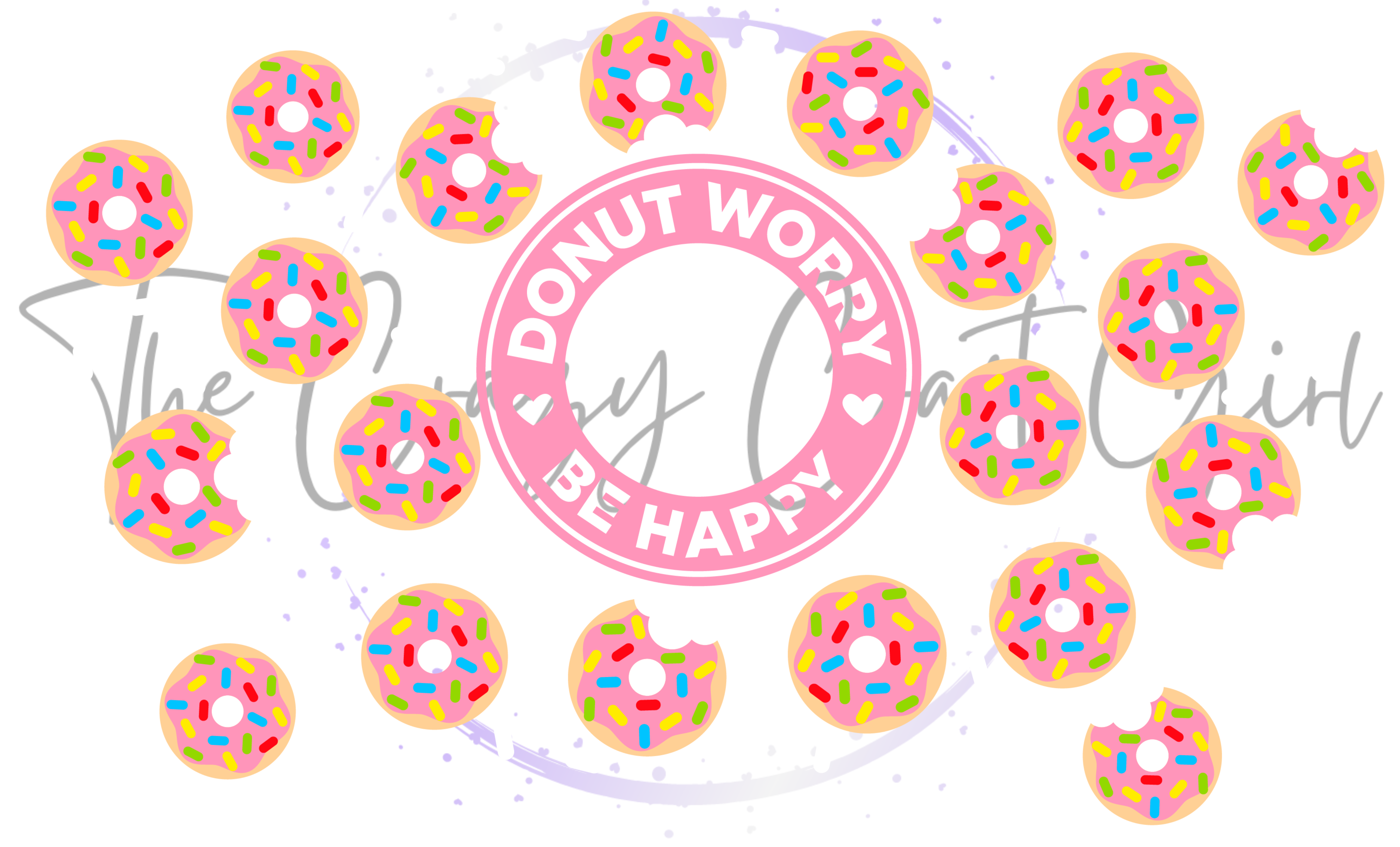 Donut Worry Be Happy Theme Cold Cup Wrap