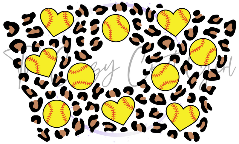 Cheetah Print Softball Cold Cup Wrap