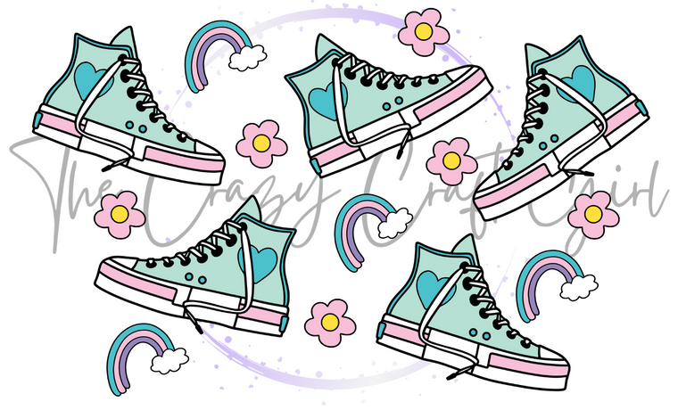 High Top Shoes with Flowers Cold Cup Wrap