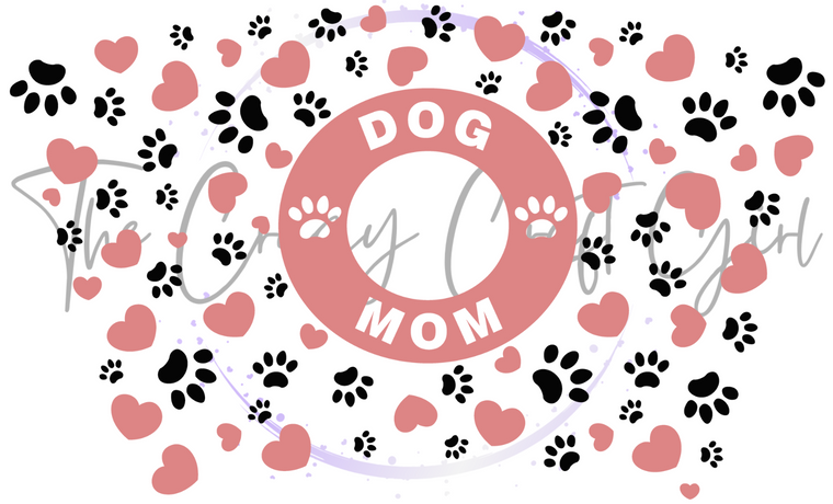 Dog Mom with Paw Print Cold Cup Wrap