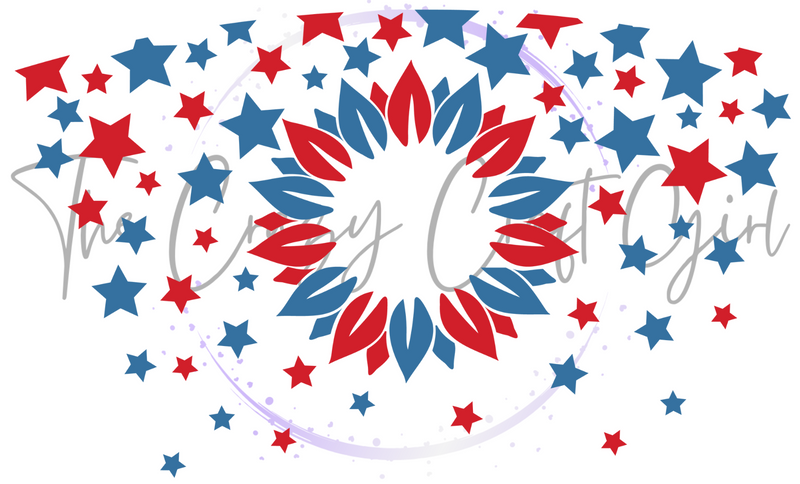 Red and Blue Stars Theme Cold Cup Wrap