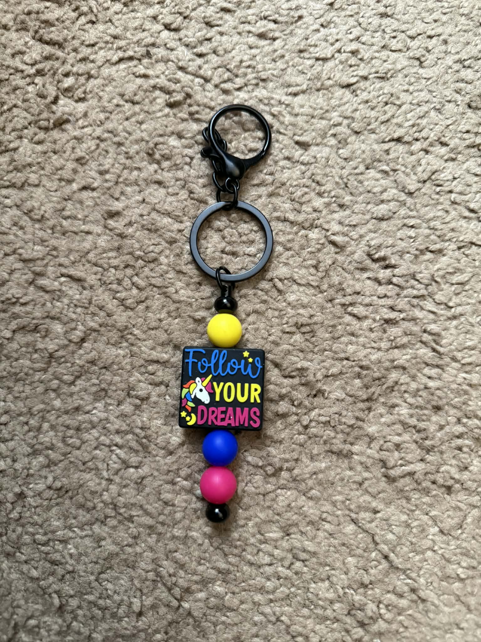 Follow Your Dreams Beaded Keychain