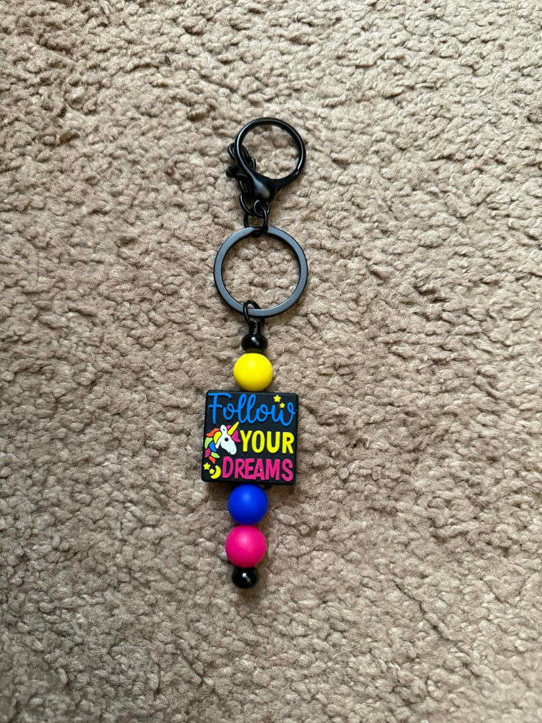 Follow Your Dreams Beaded Keychain