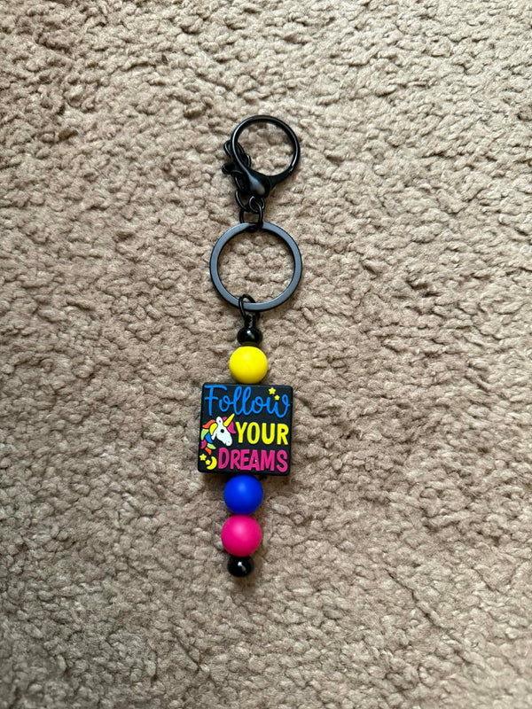 Follow Your Dreams Beaded Keychain