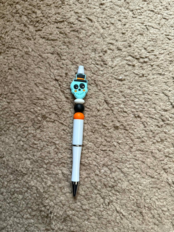 Halloween Skull Beaded Pen