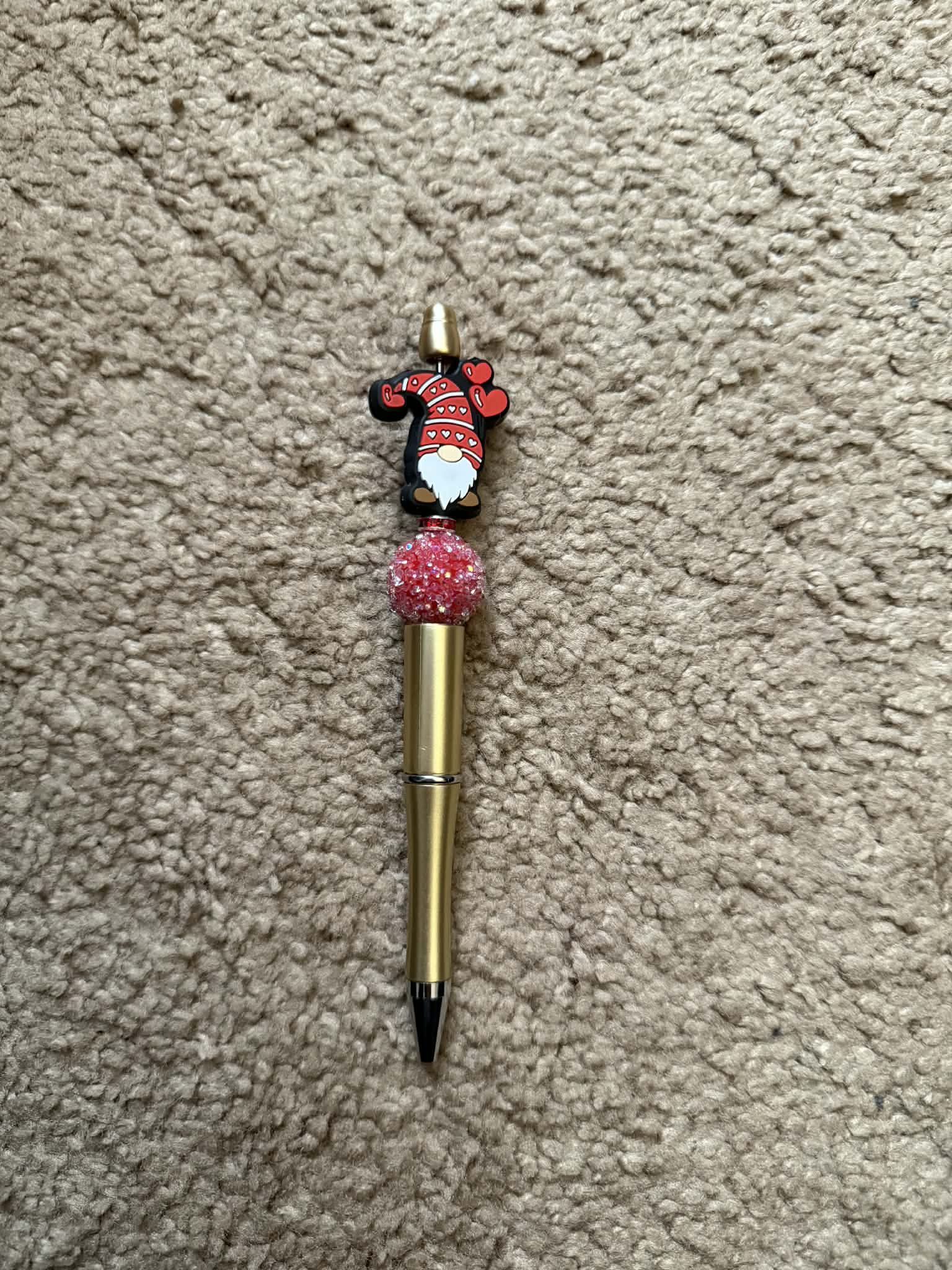 Valentines Gnome Beaded Pen