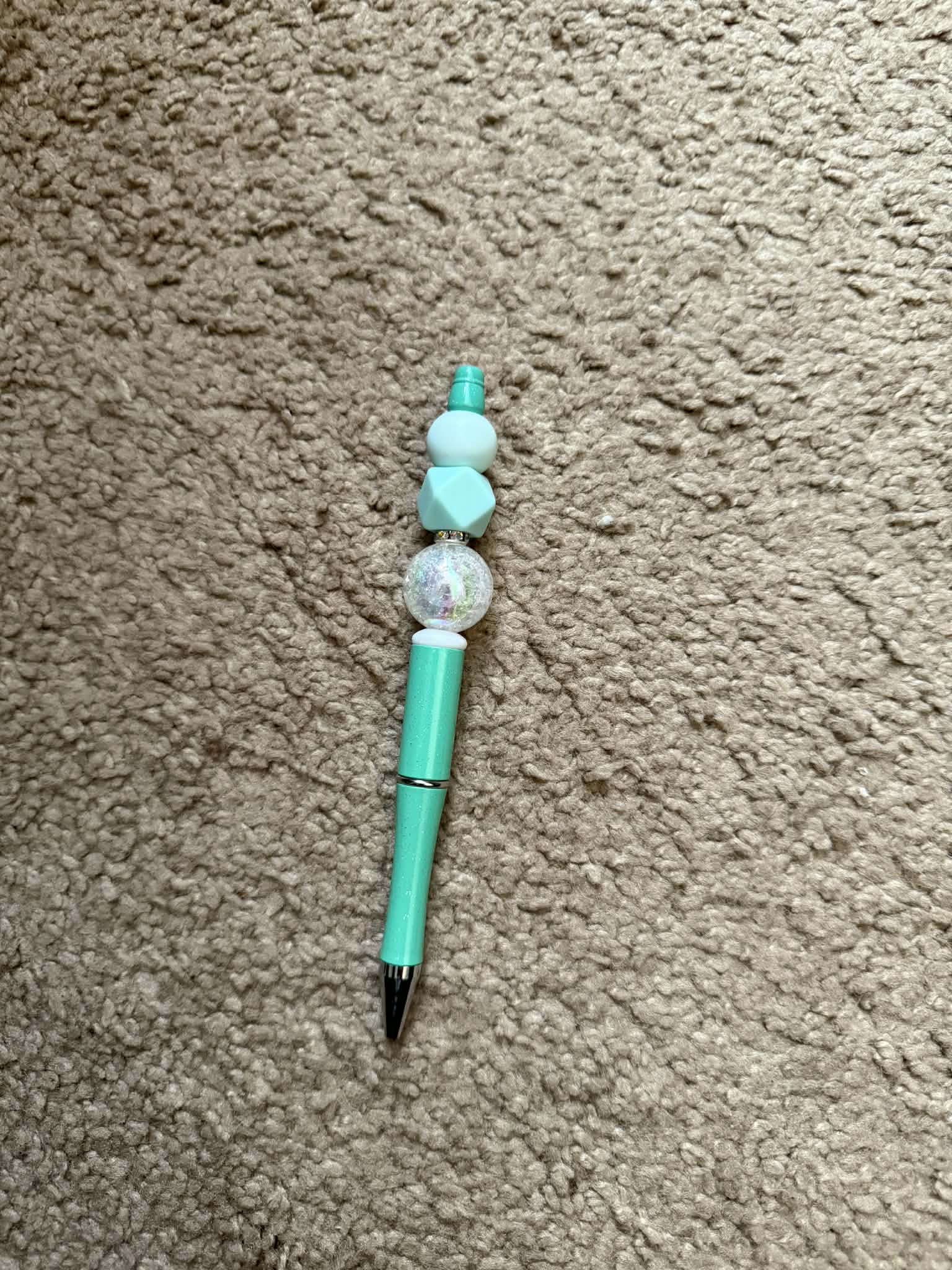 Teal Theme Beaded Pen