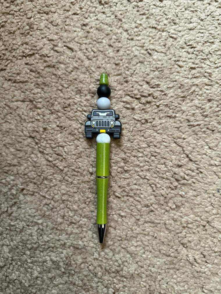 Gray Beep Beaded Pen