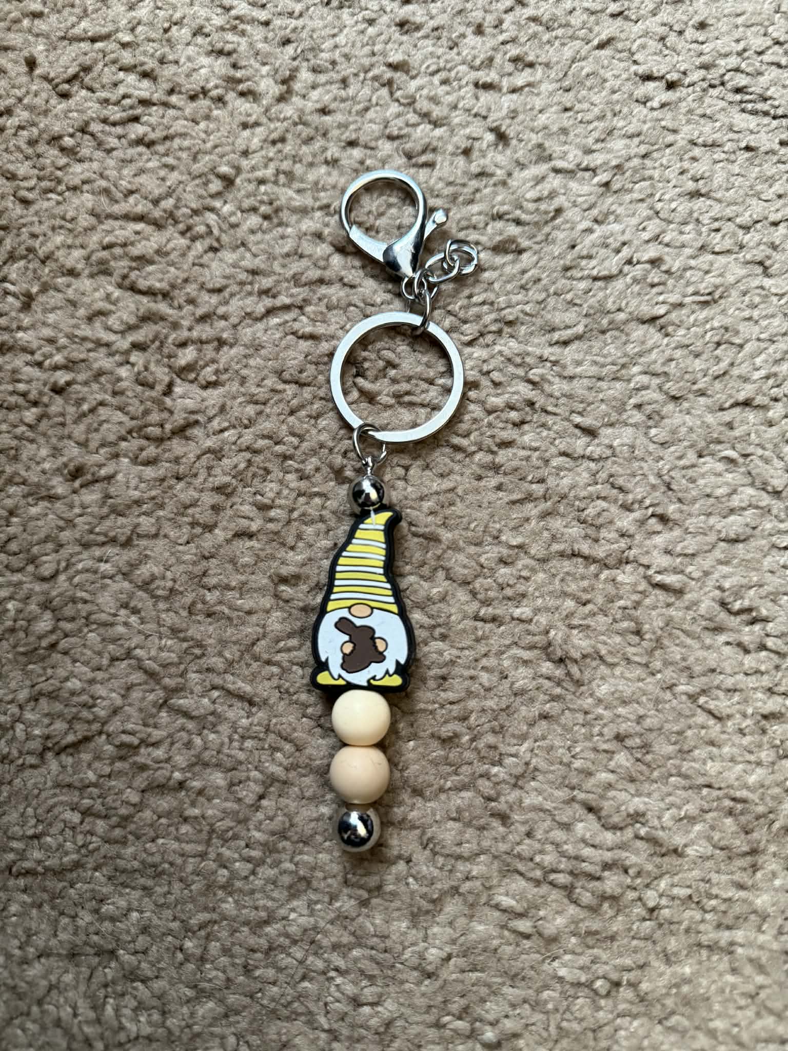 Gnome Beaded Keychain