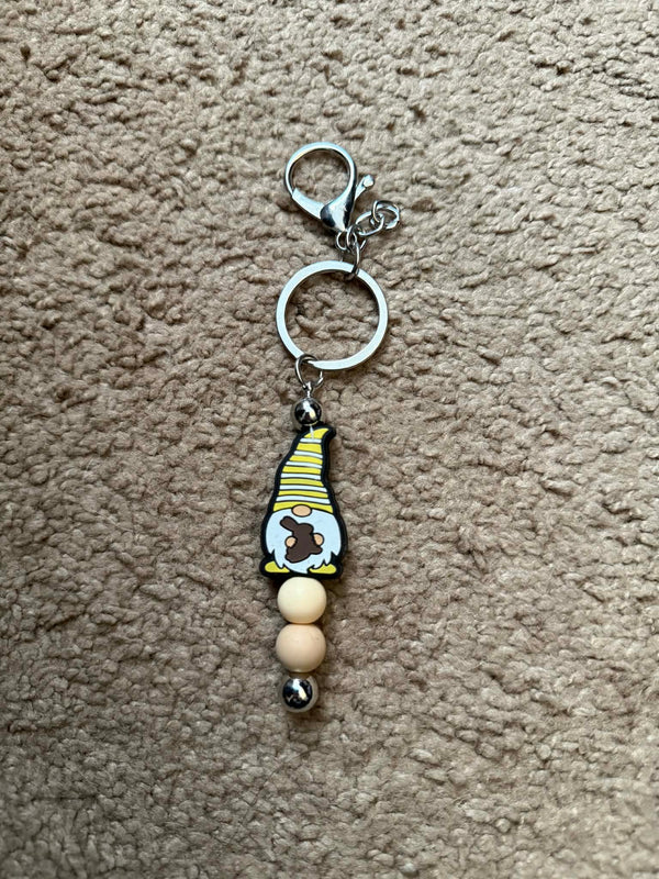 Gnome Beaded Keychain