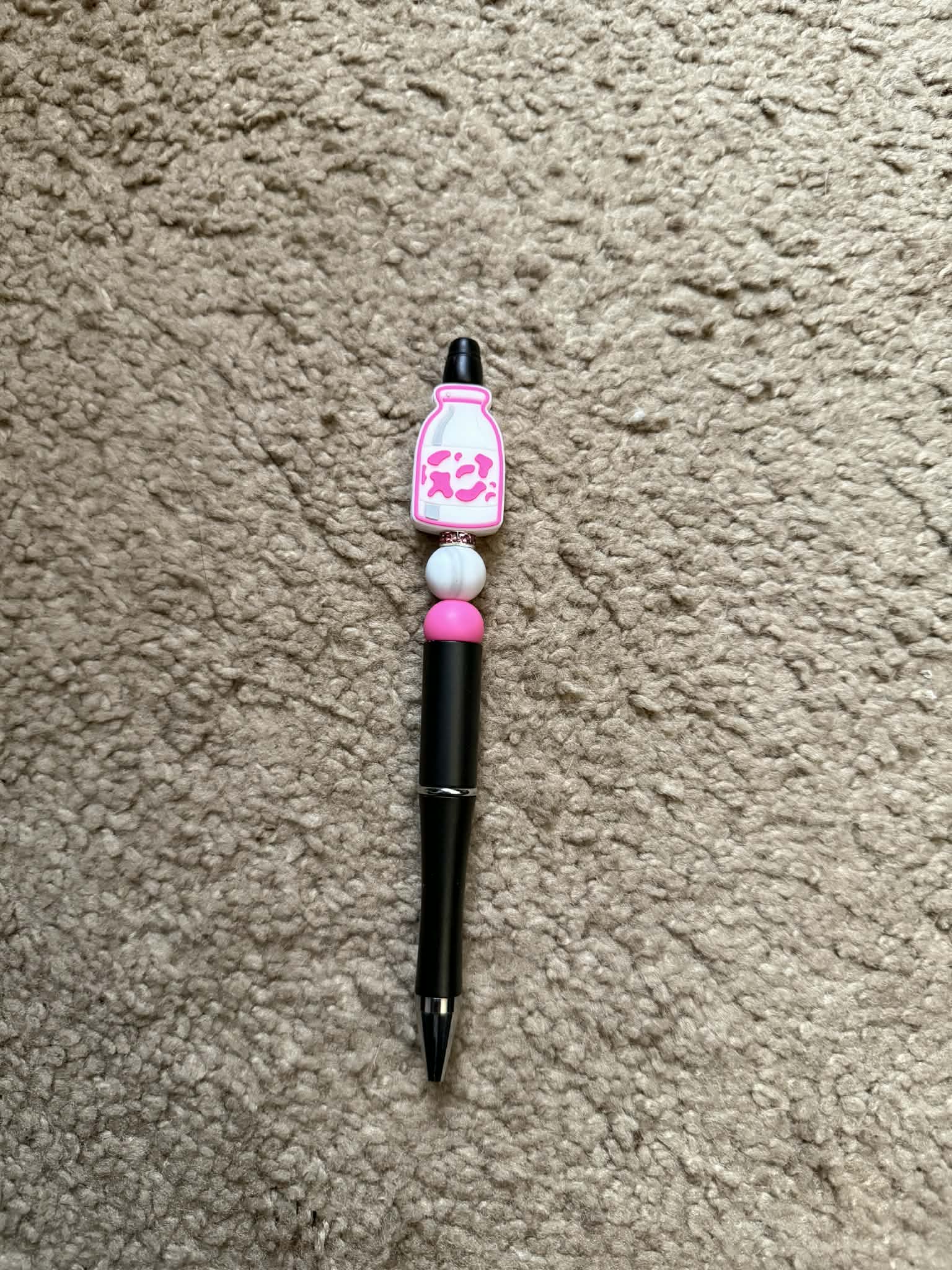 Strawberry Milk Beaded Pen
