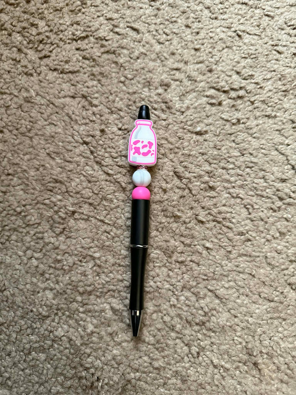 Strawberry Milk Beaded Pen