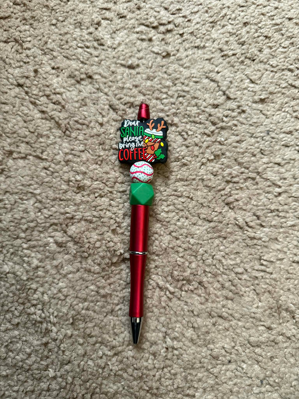 Santa Coffee Beaded Pen