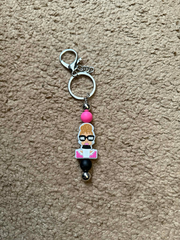 Girl Boss Beaded Keychain