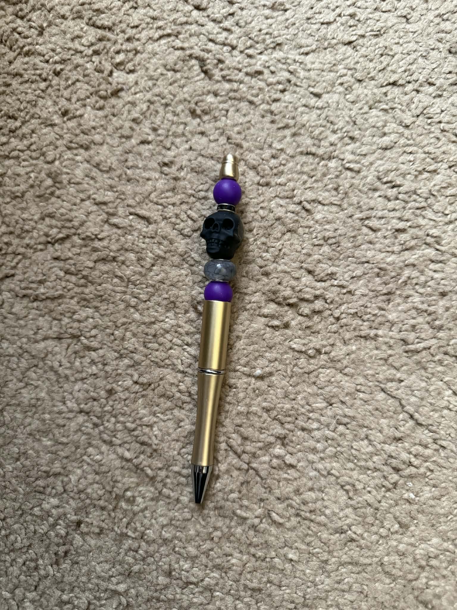 Purple Skull Beaded Pen