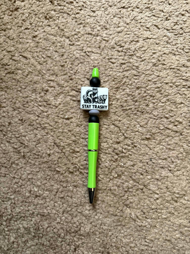 Stay Trashy Beaded Pen