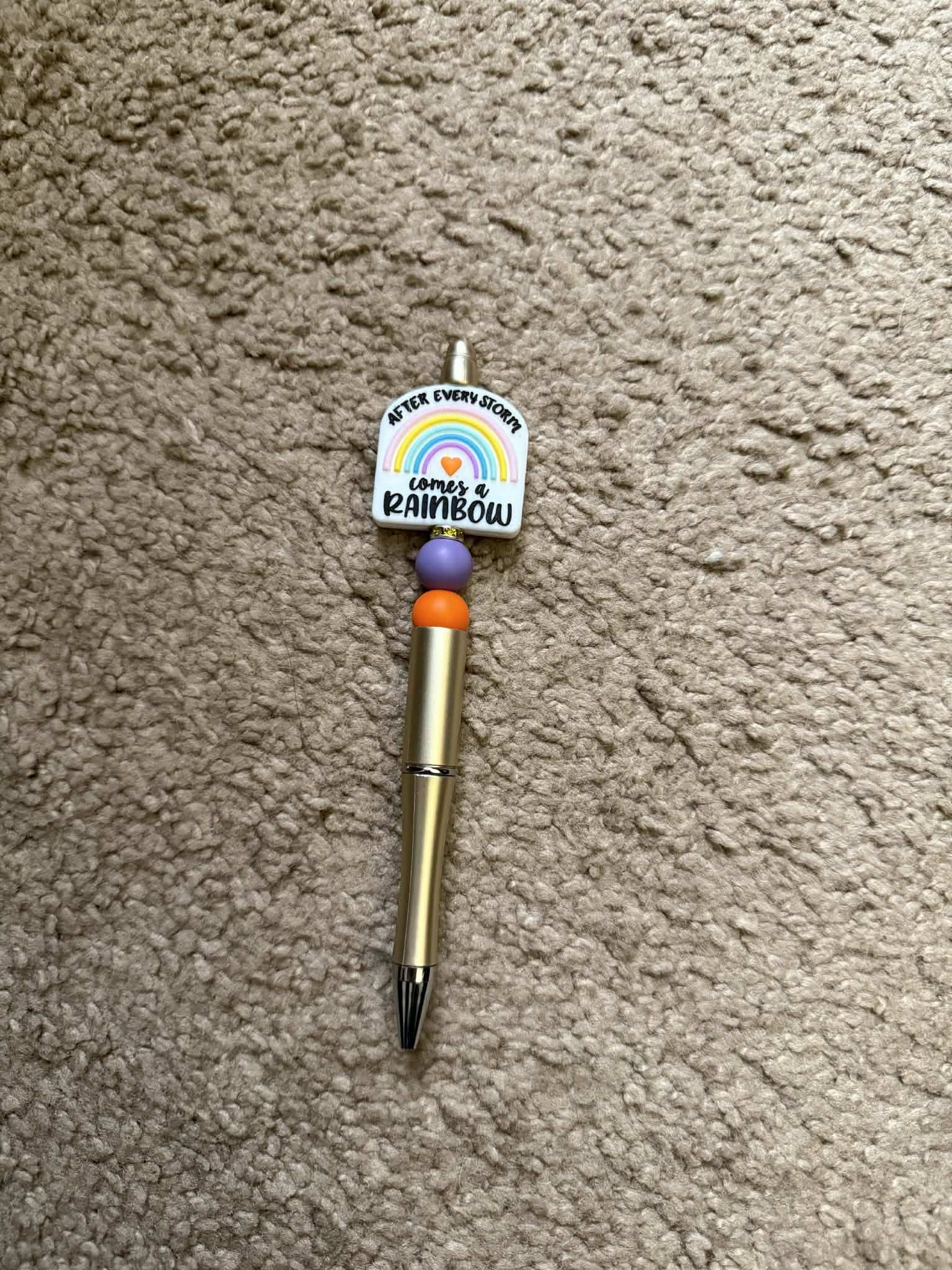 After Every Storm Rainbow Beaded Pen