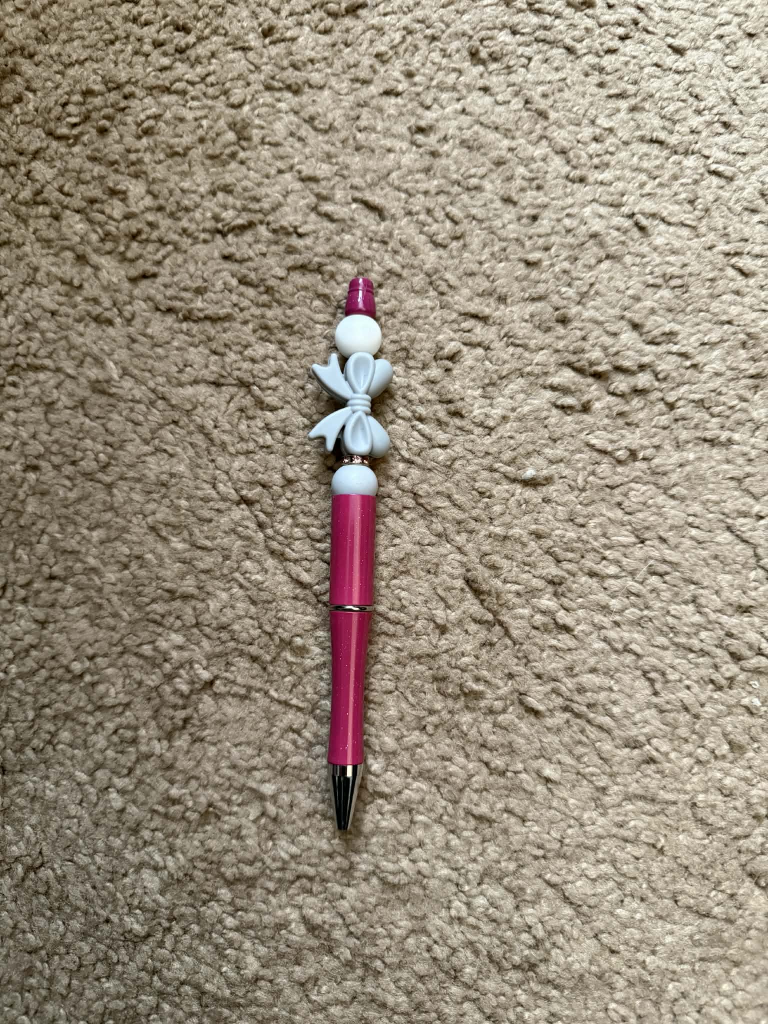Gray Bow Beaded Pen