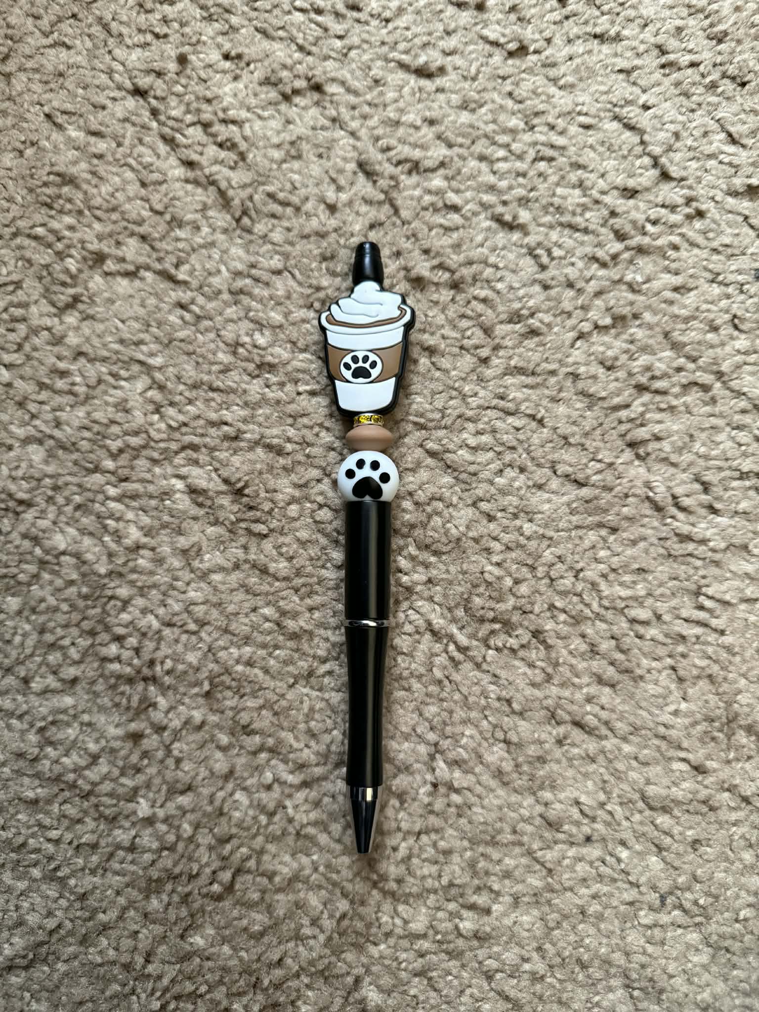 Coffee Paws Beaded Pen