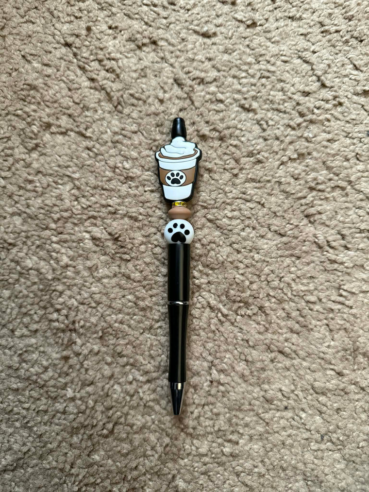 Coffee Paws Beaded Pen