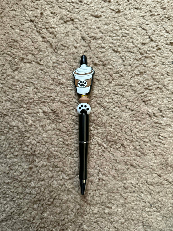 Coffee Paws Beaded Pen