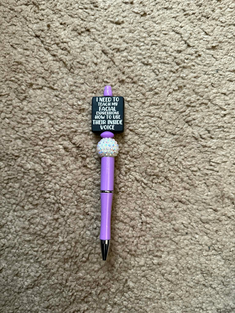 Facial Expressions Beaded Pen