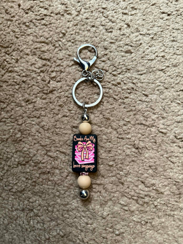 Book Love Language Beaded Keychain