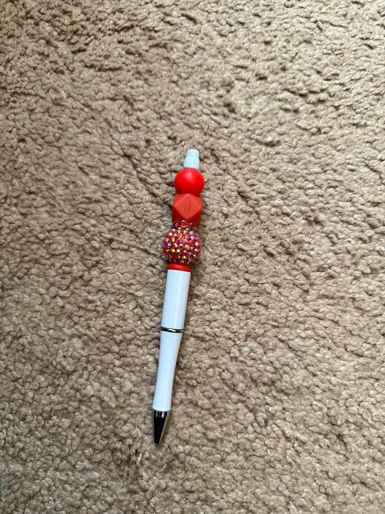 Red Theme Beaded Pen