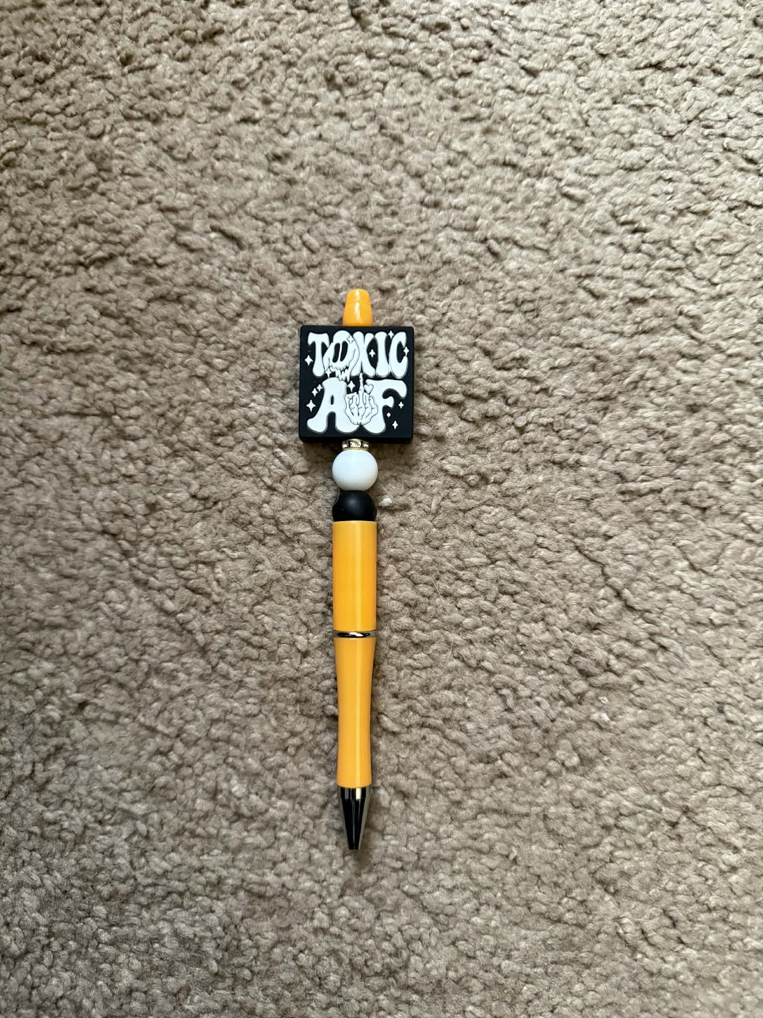 Orange Toxic AF Beaded Pen