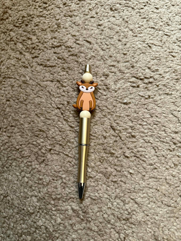 Brown Fox Beaded Pen