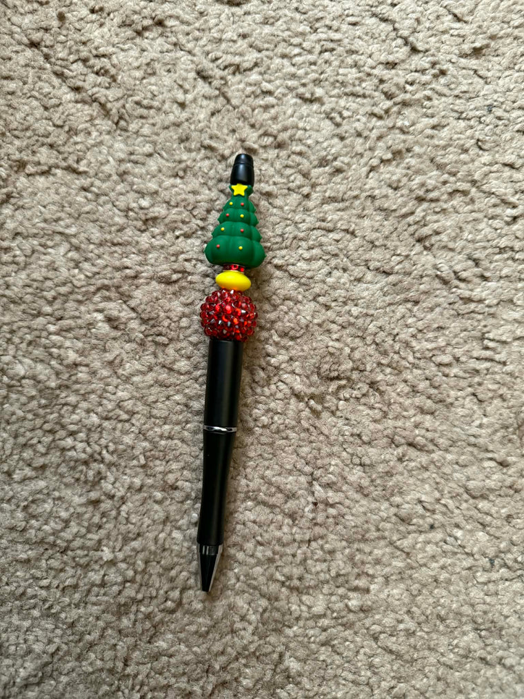 Christmas Tree With Star Beaded Pen