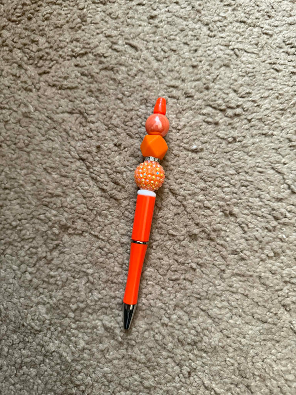 Orange Theme Beaded Pen