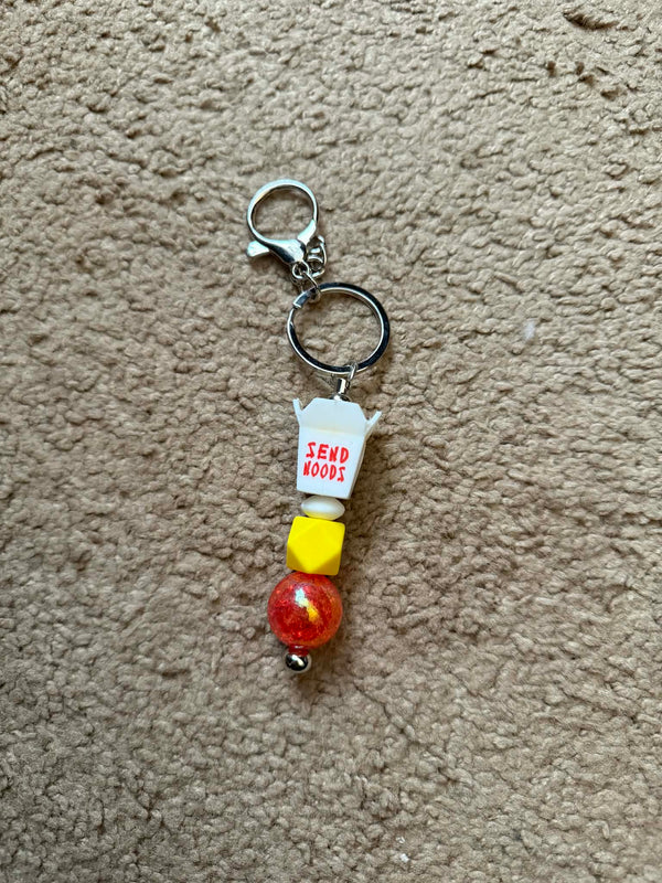 Send Noods Beaded Keychain