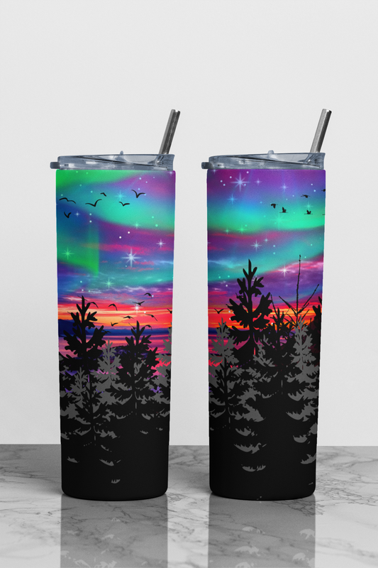 Northern Lights Theme Sublimation Tumbler