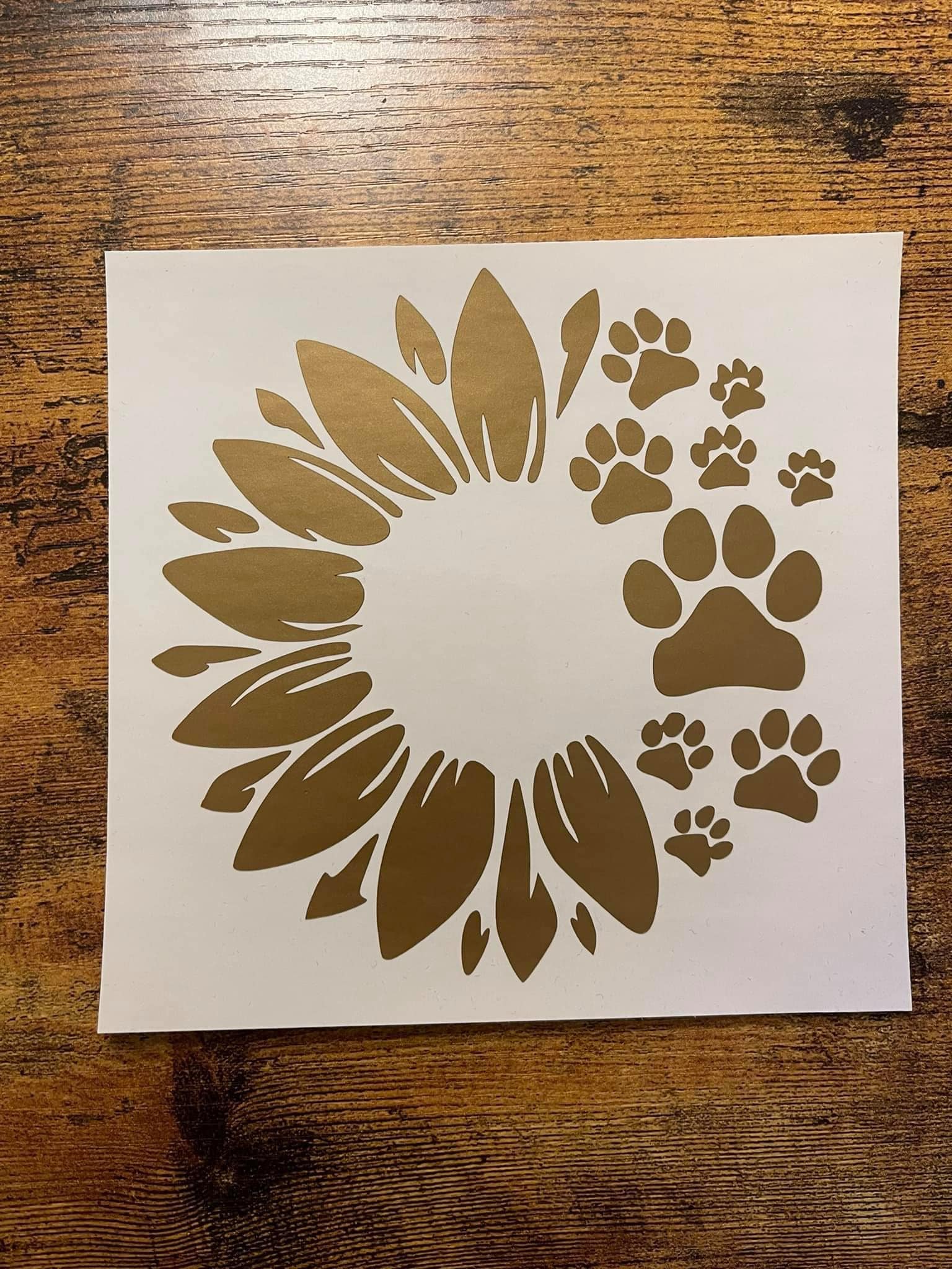 Paw Print and Sunflower Decal