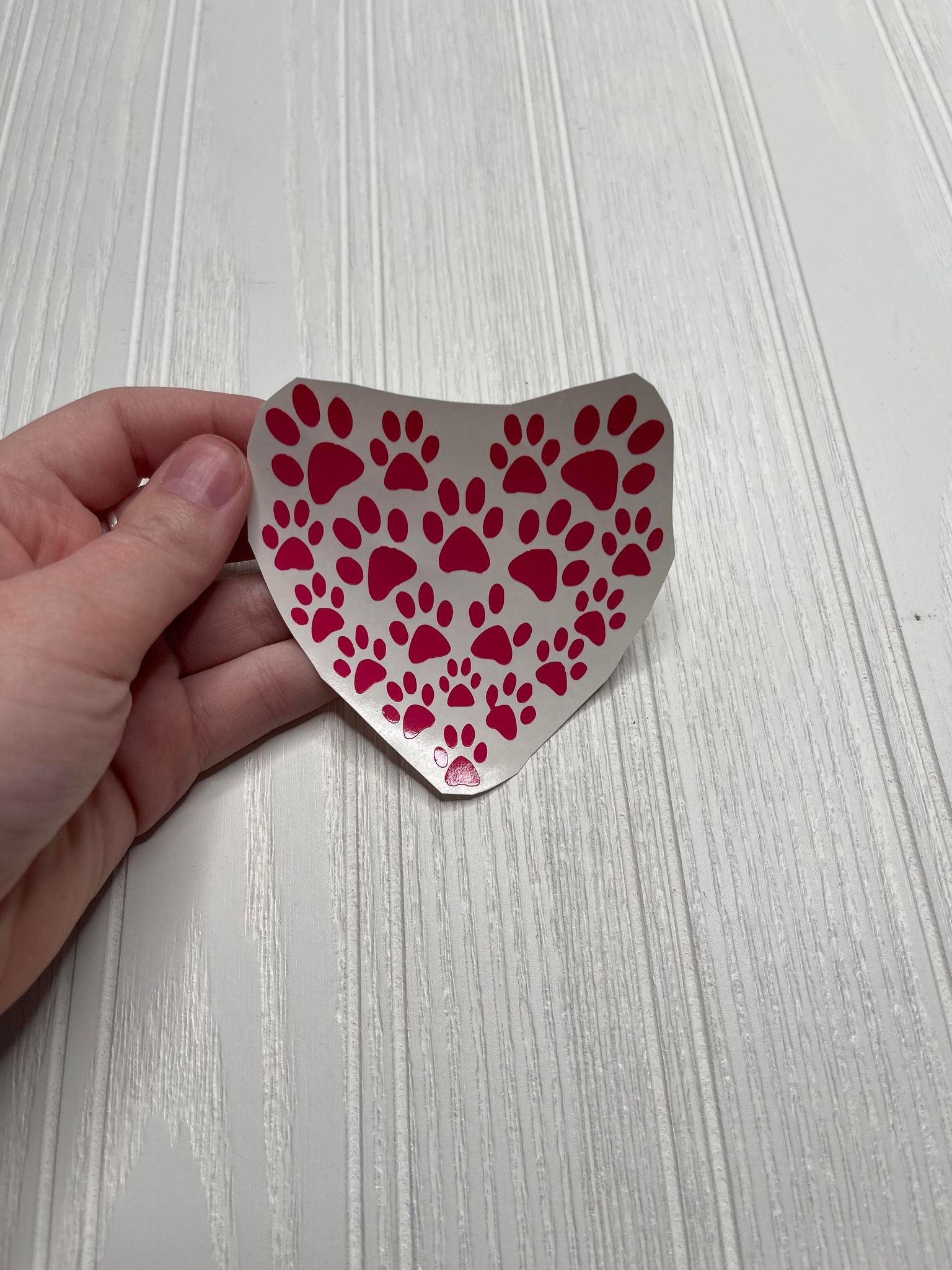 Hearts made with Paw Prints Decal