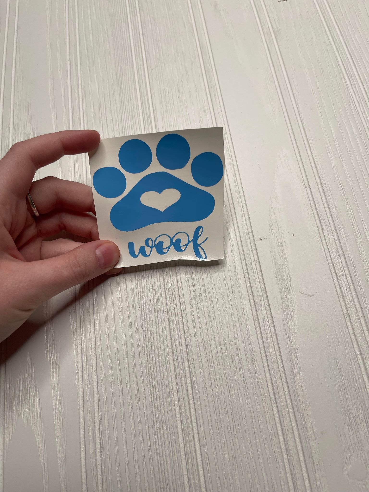 Woof Paw Print Decal