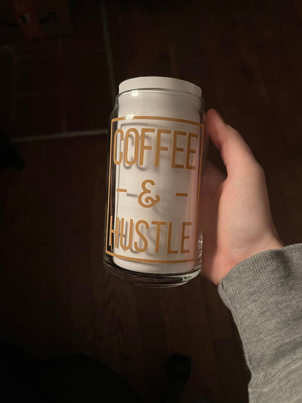 Coffee & Hustle Libbey Can Glass